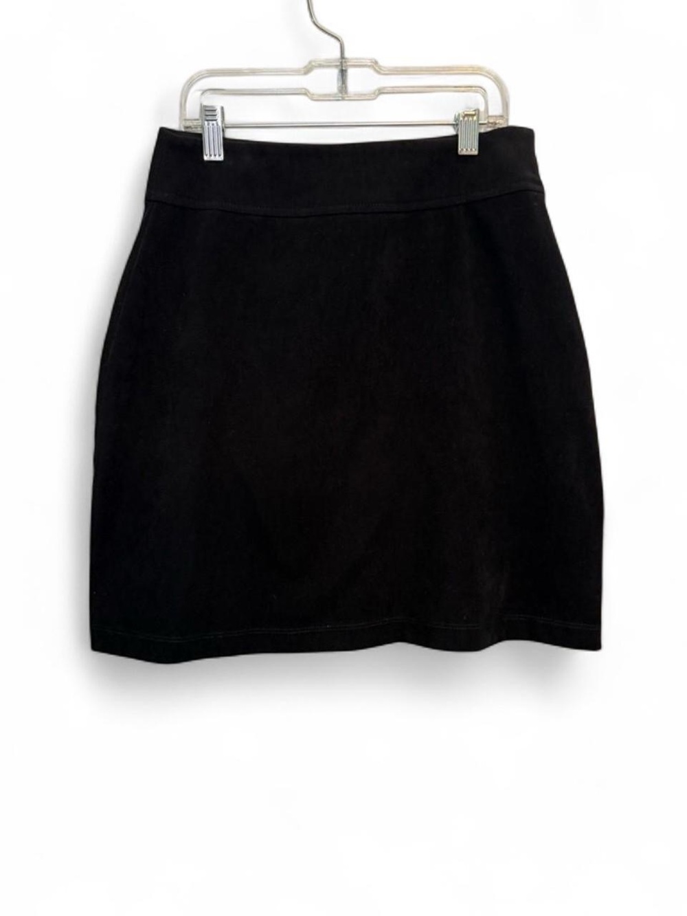 Harlow Black Mini Skirt Size 6 Wide Waistband Made in USA Minimalist